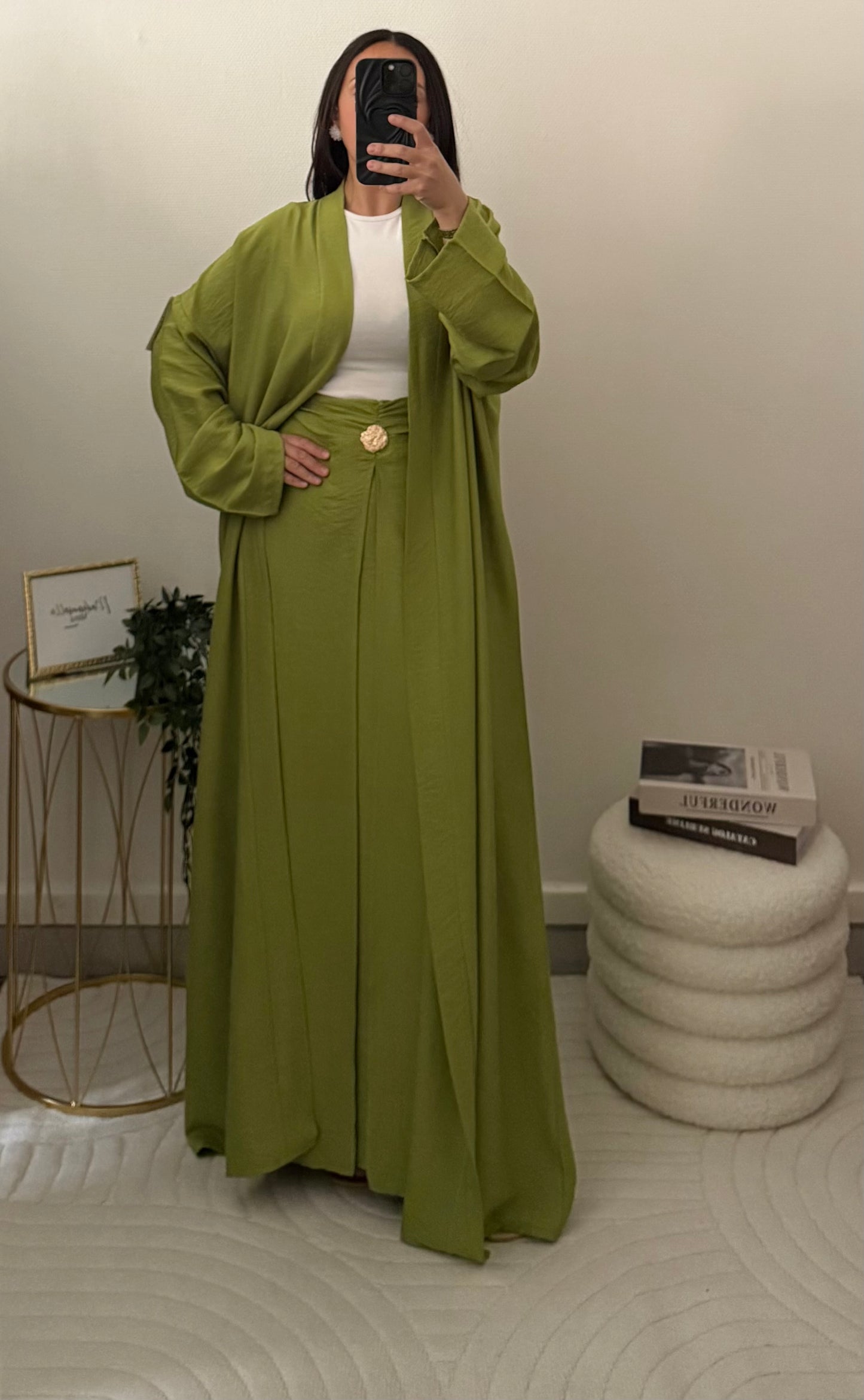 Ensemble jupe kimono vert