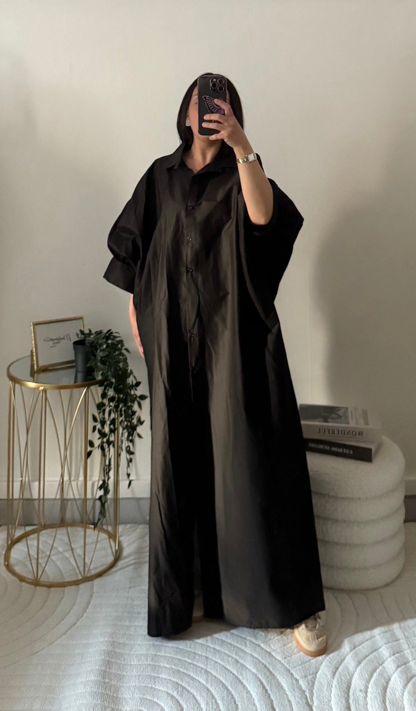 Robe chemise large noir
