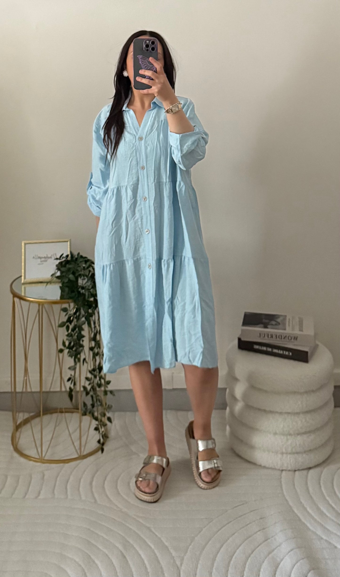 Robe lin bleu