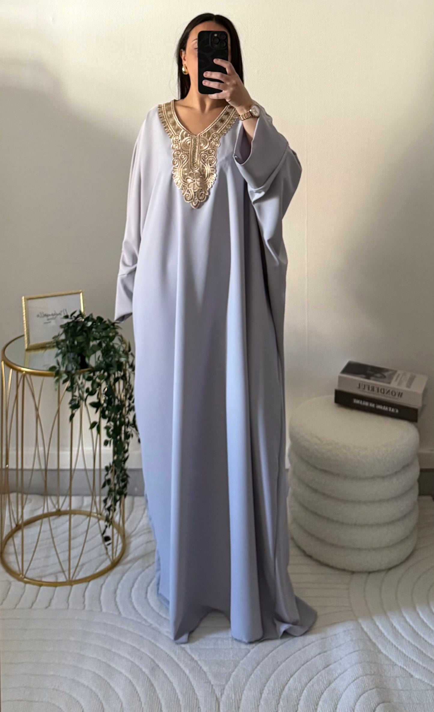 Abaya à perle Lila