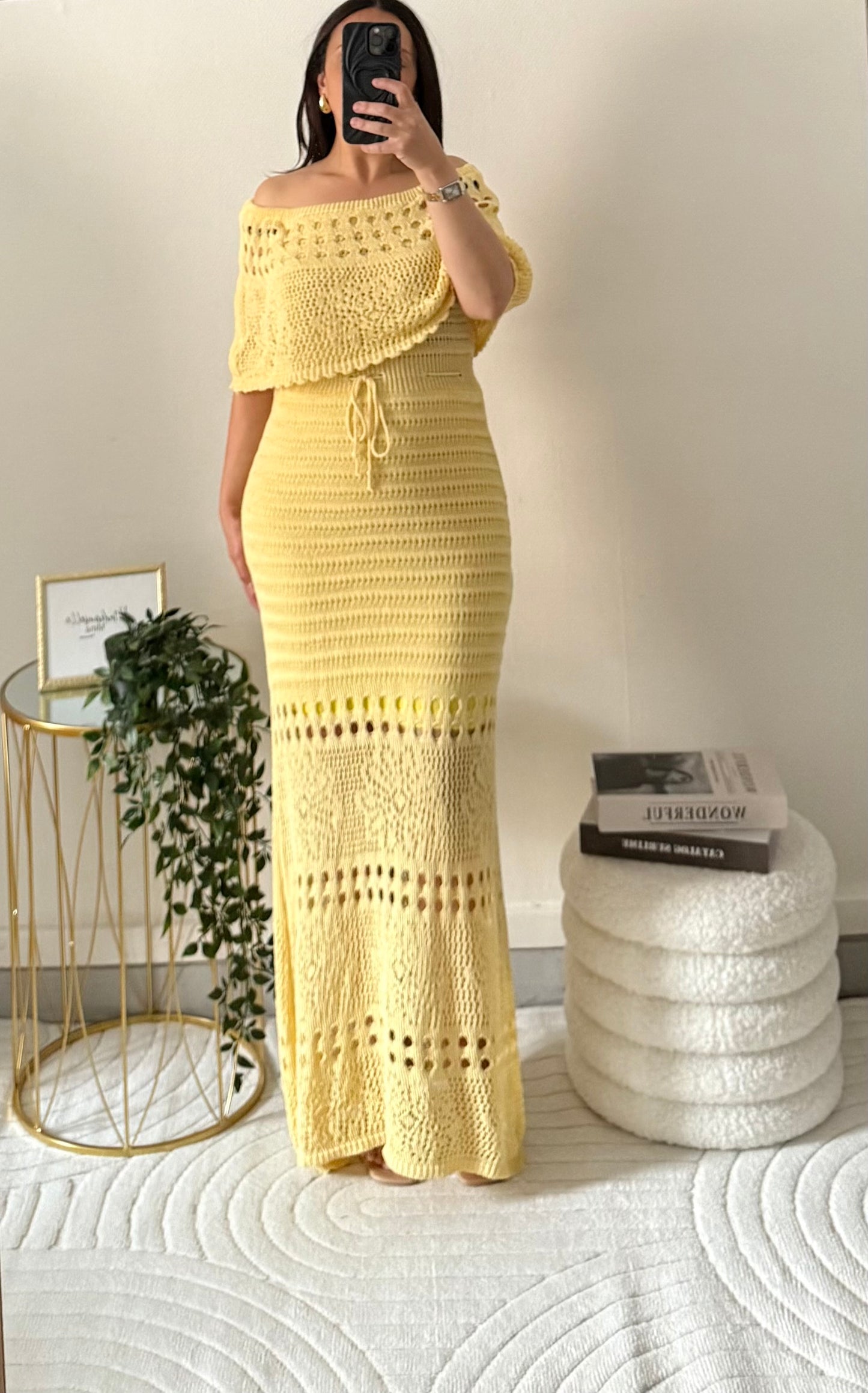 Robe en crochet jaune