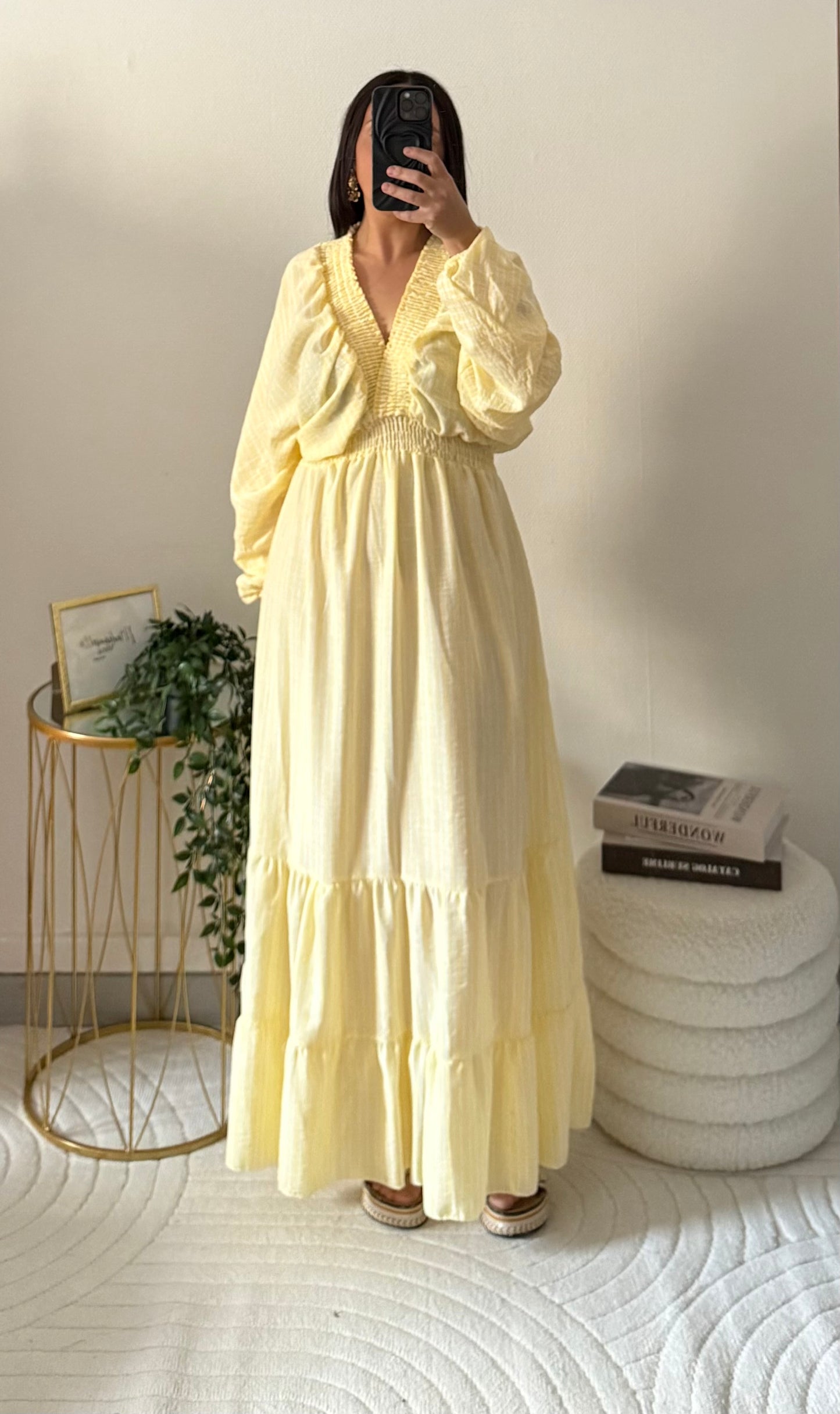 Robe à rayures jaune