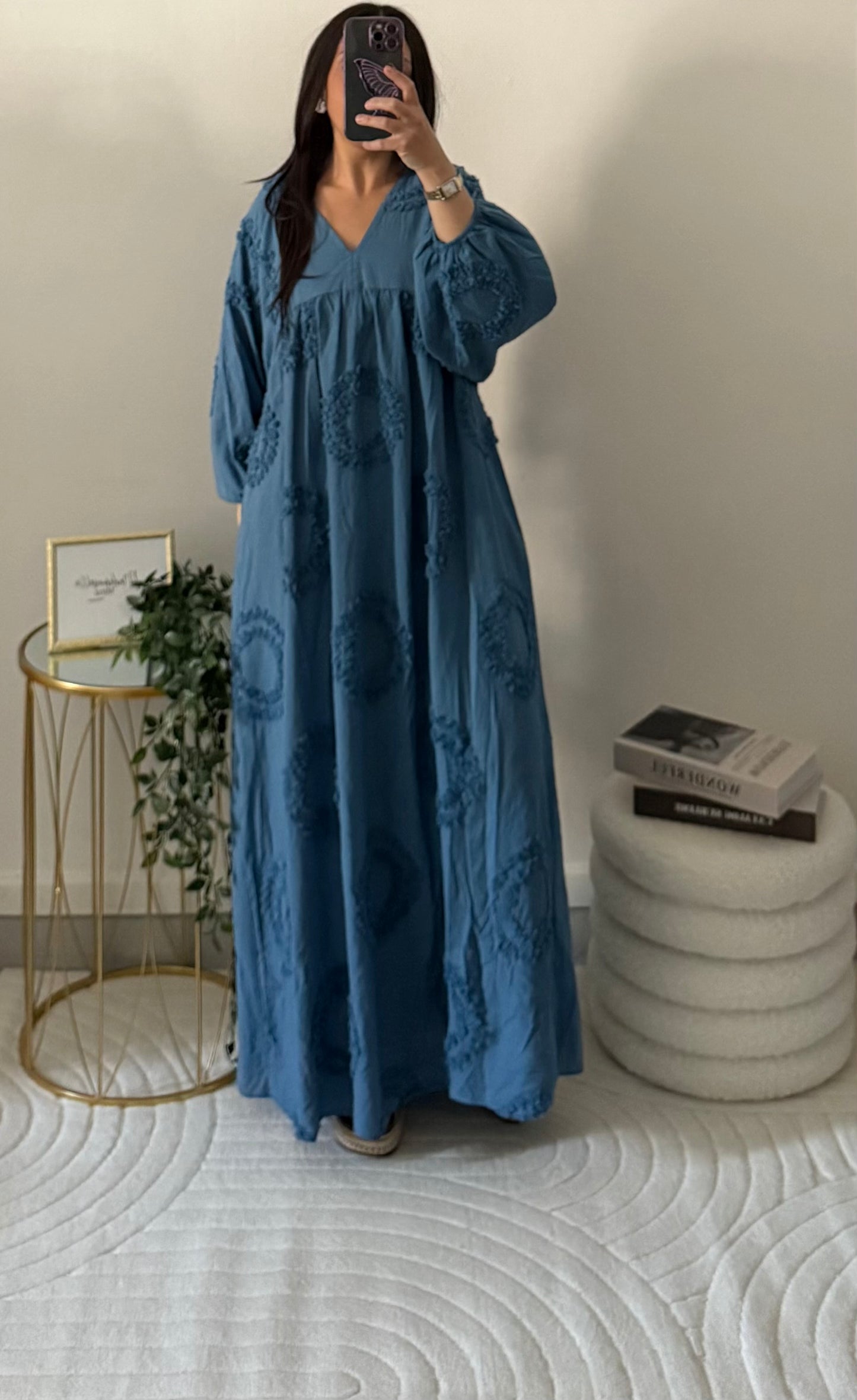 Robe à motif bleu