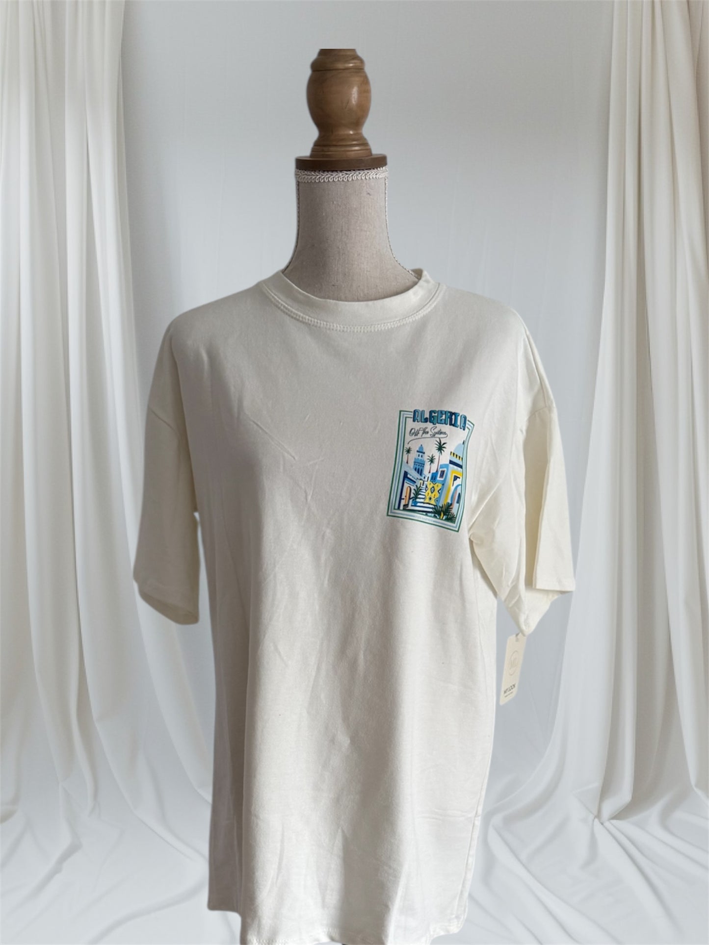 Tee shirt Algeria blanc bleu