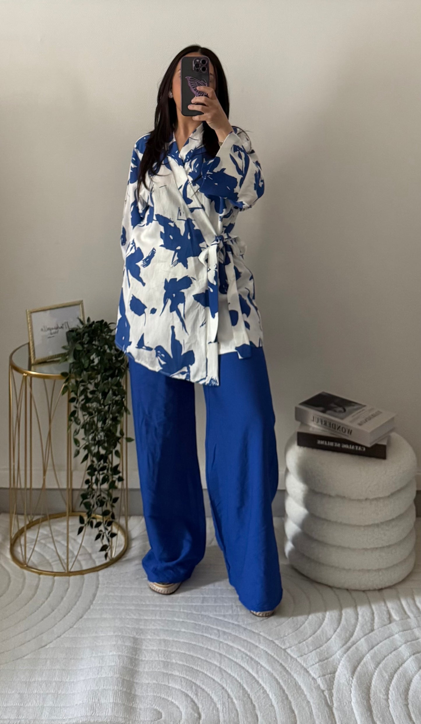 Ensemble imprimé bleu