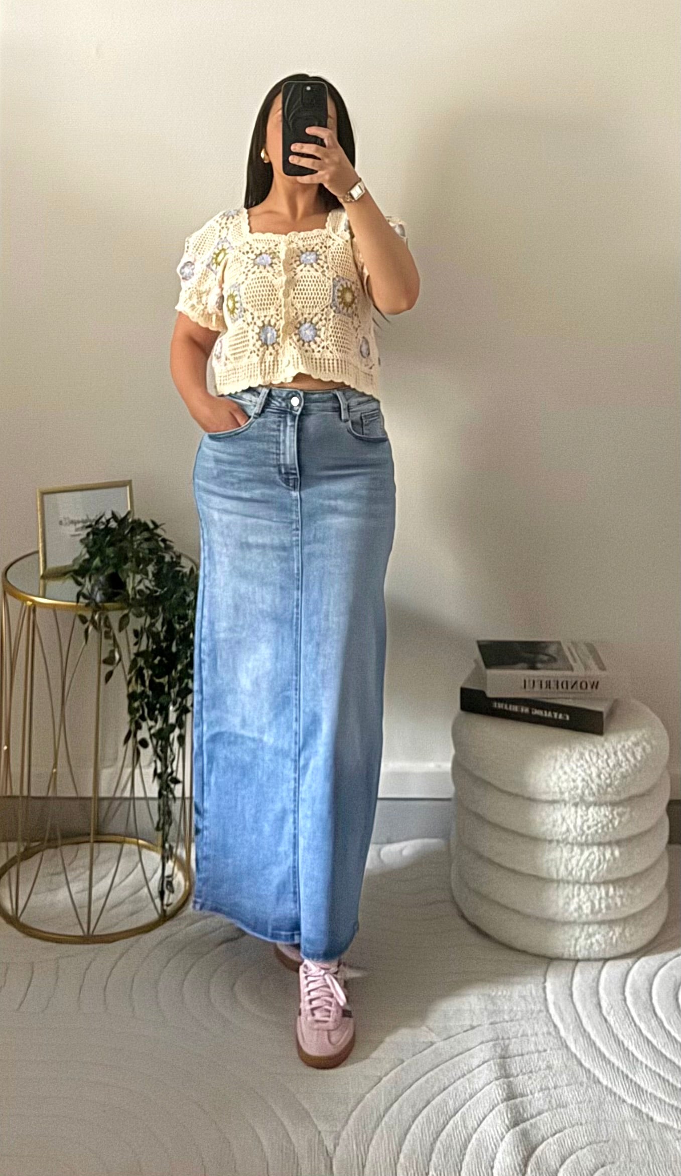 Haut en crochet à fleur