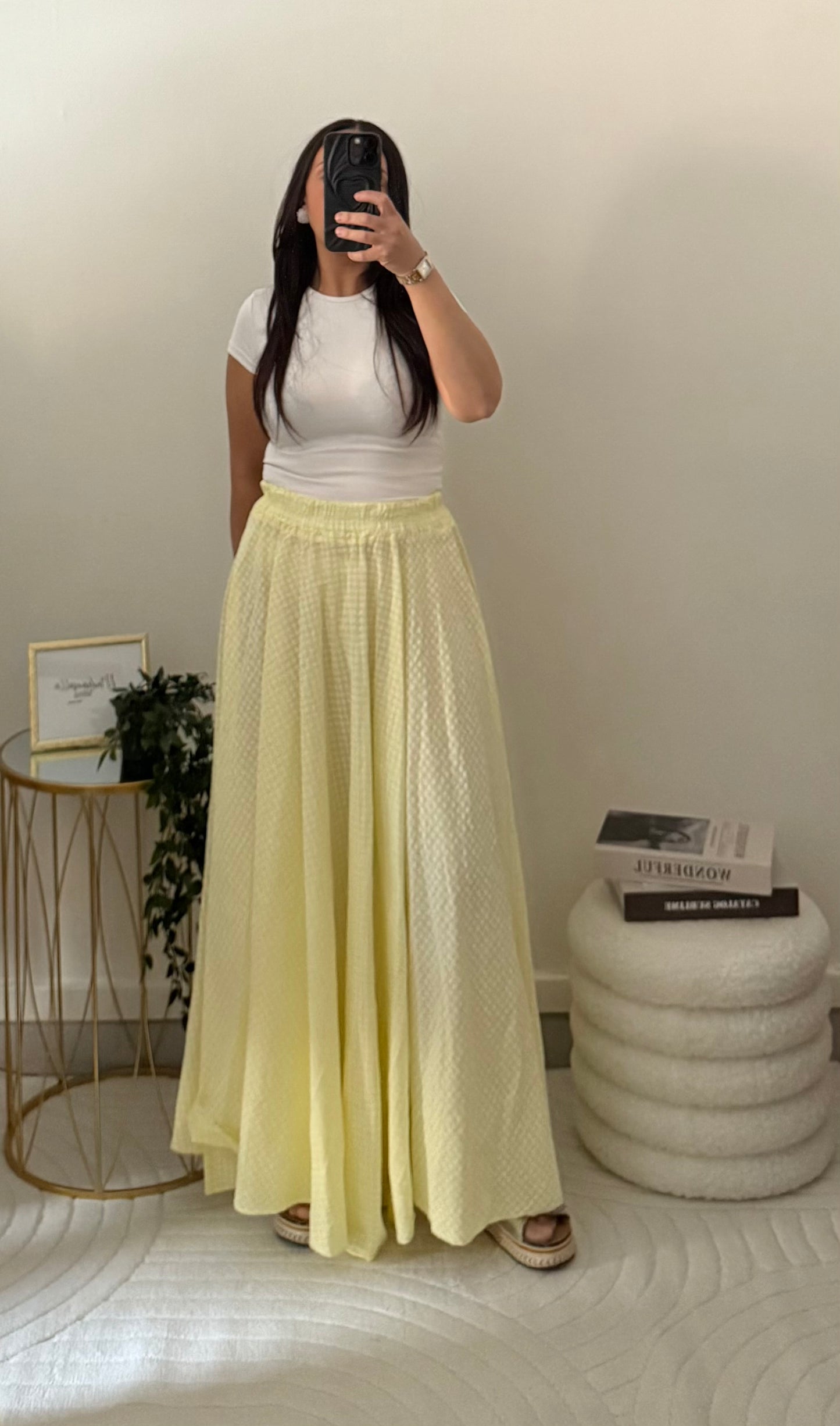 Jupe vichy jaune