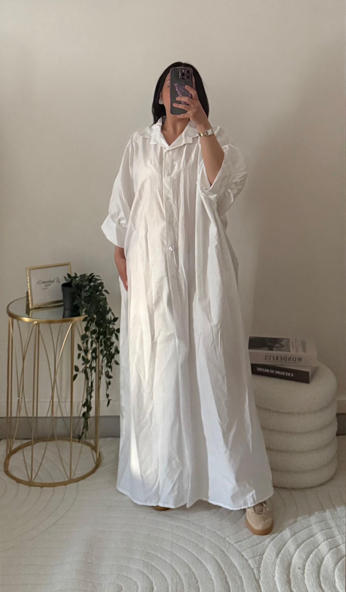 Robe chemise large blanche