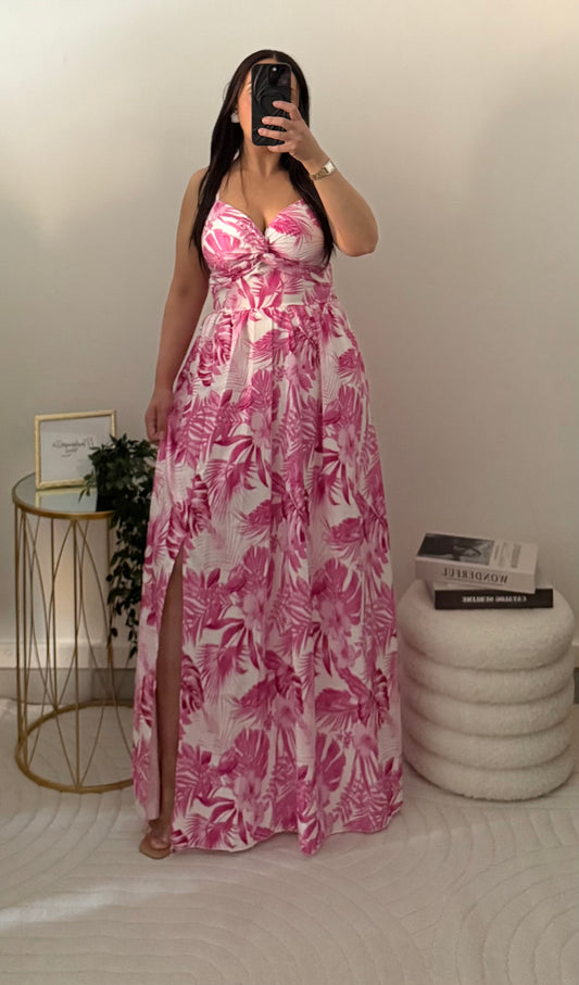Robe à fleurs rose