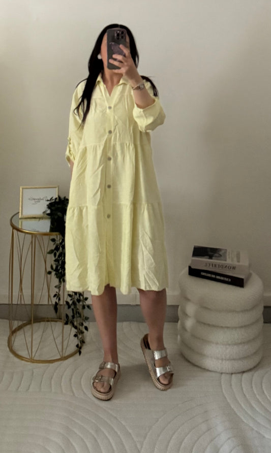 Robe lin jaune