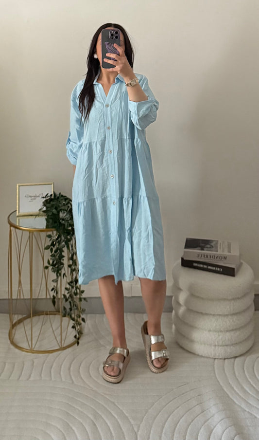 Robe lin bleu