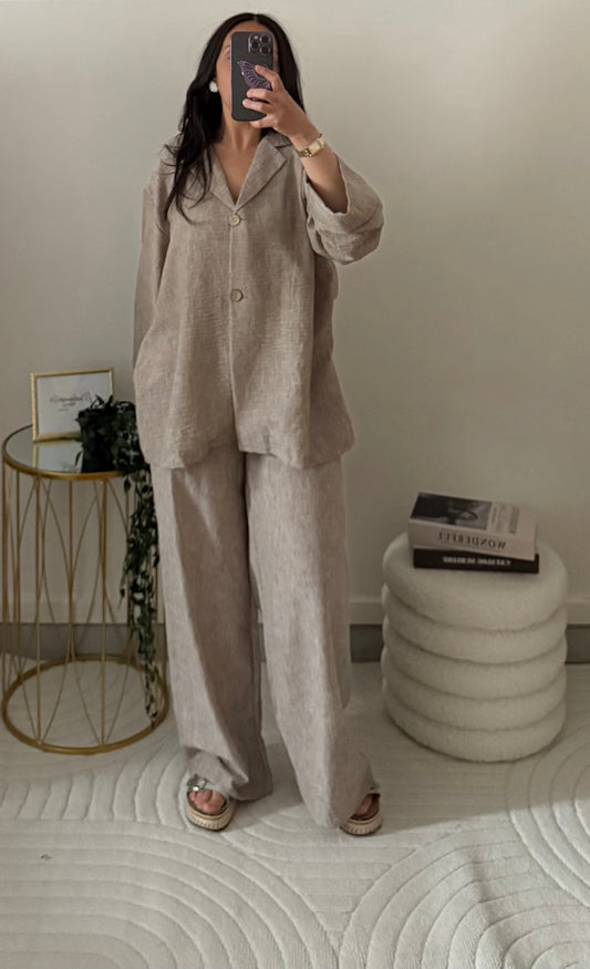 Ensemble blazer léger taupe