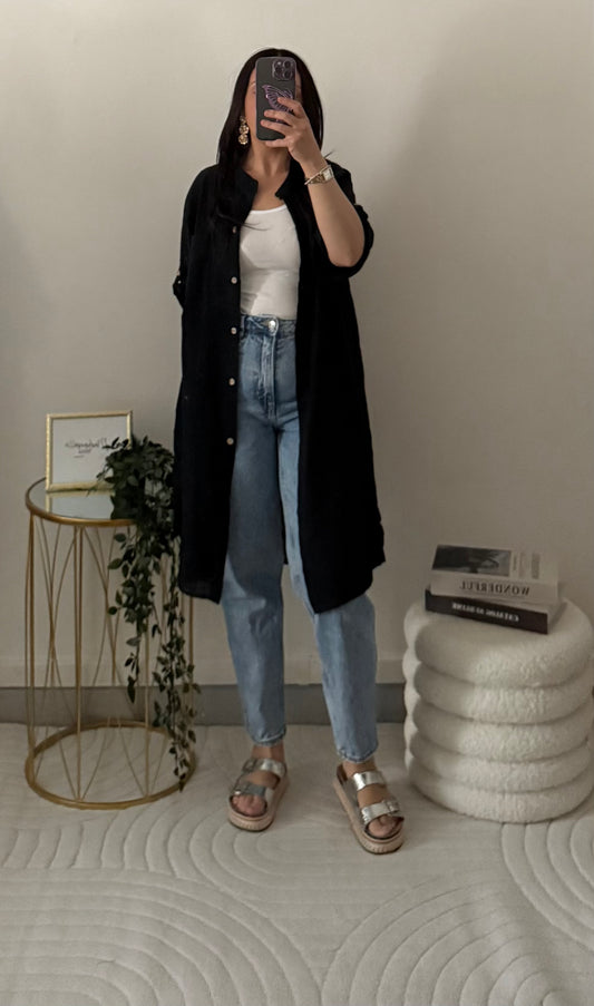 Chemise lin noir