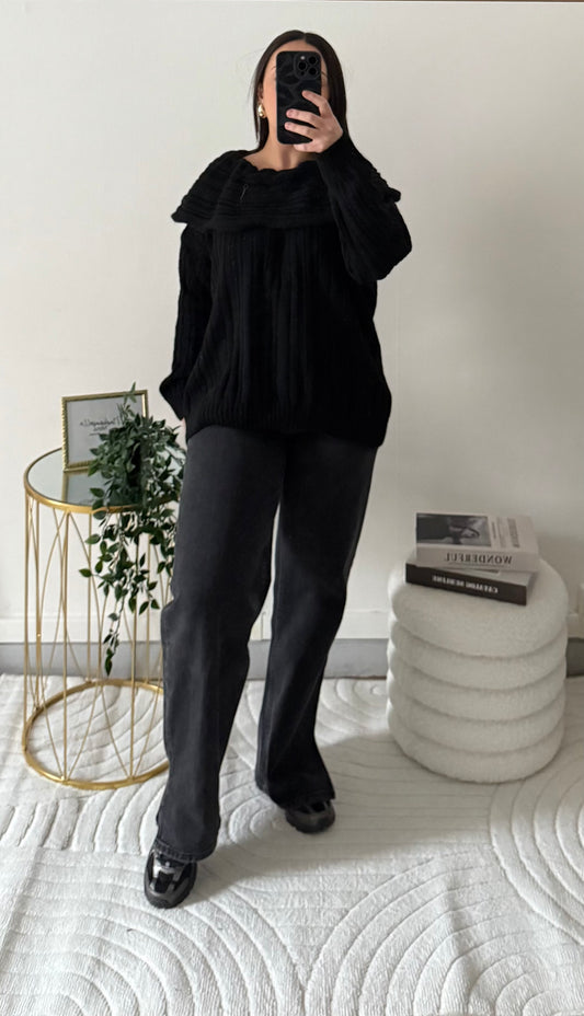 Pull col bateau noir