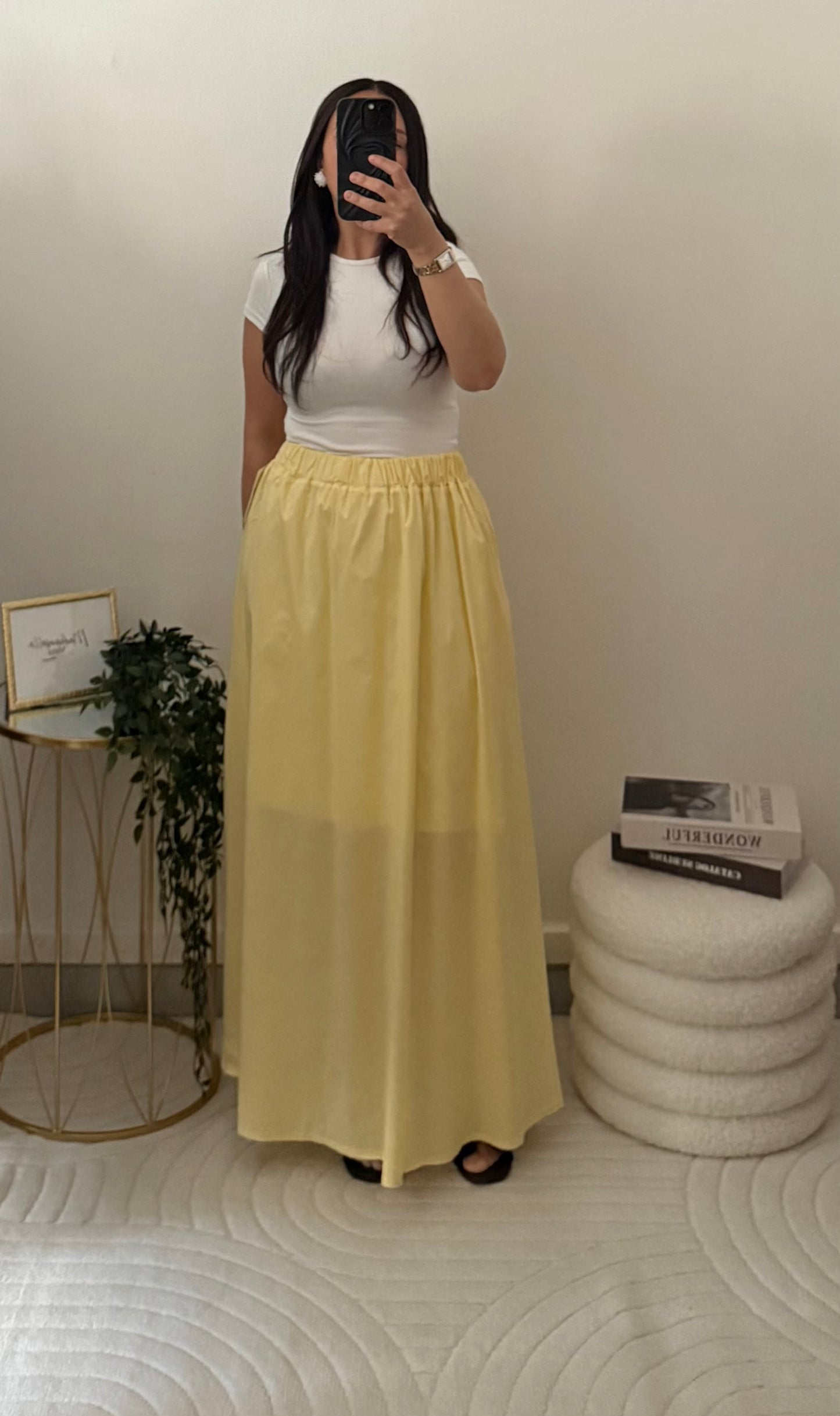 Jupe à poches jaune