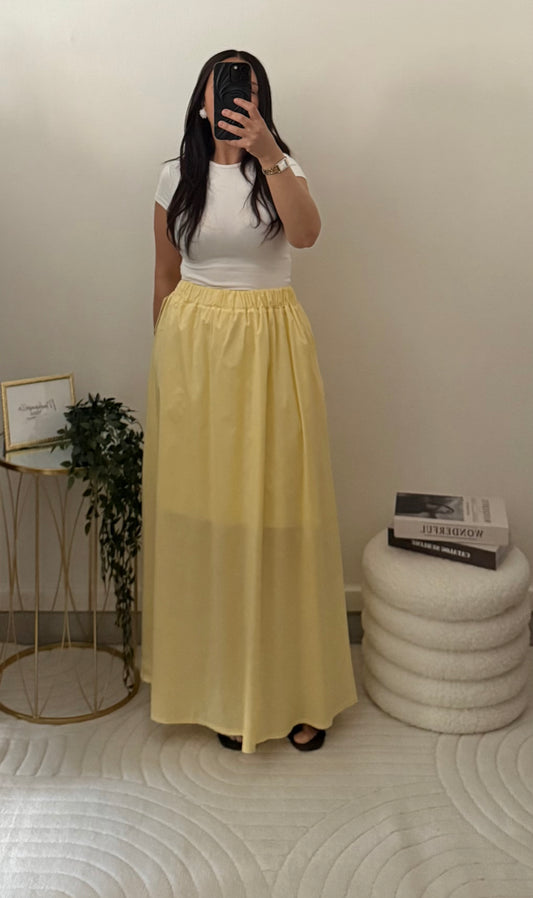 Jupe à poches jaune