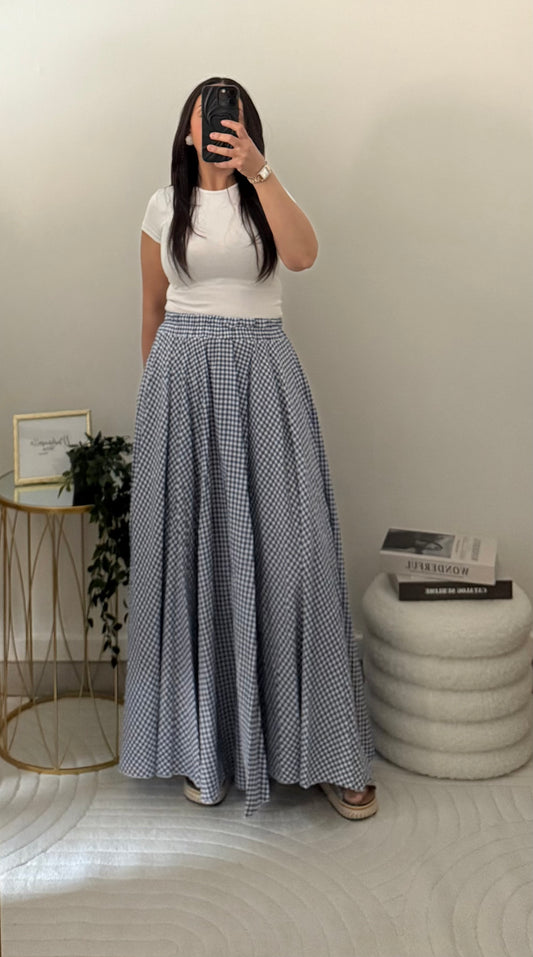 Jupe vichy bleu