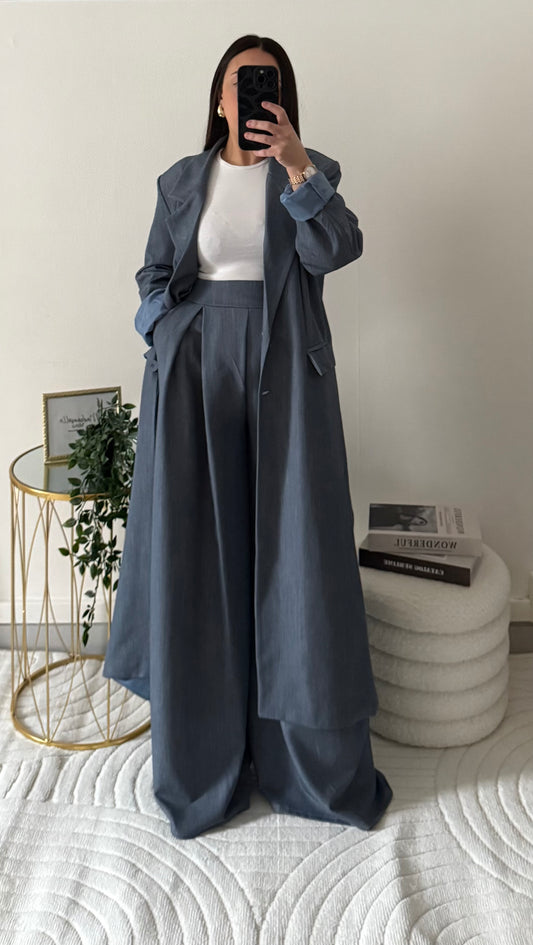 Pantalon palazzo bleu jean