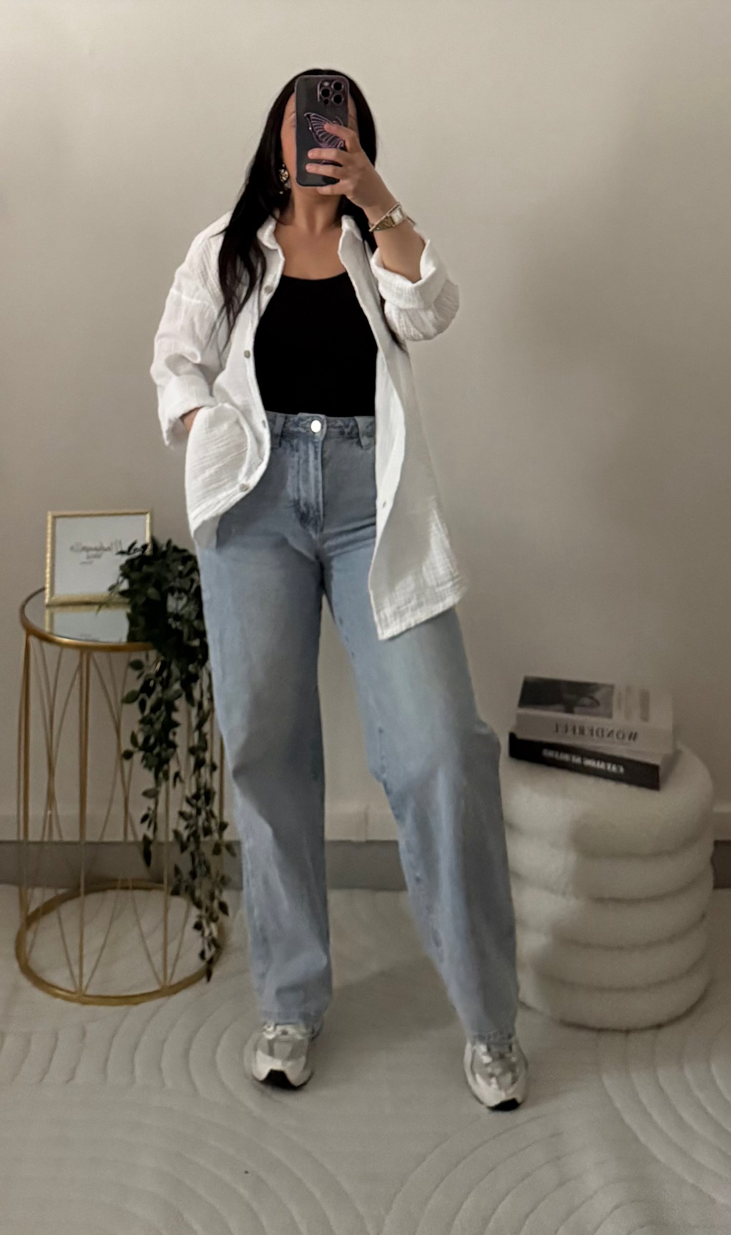 Chemise gaz de coton blanche