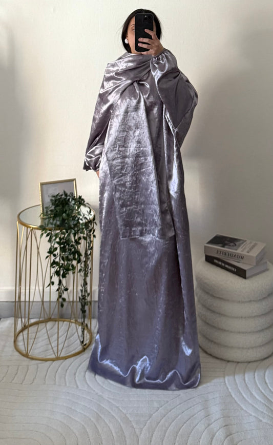 Abaya avec foulard gris