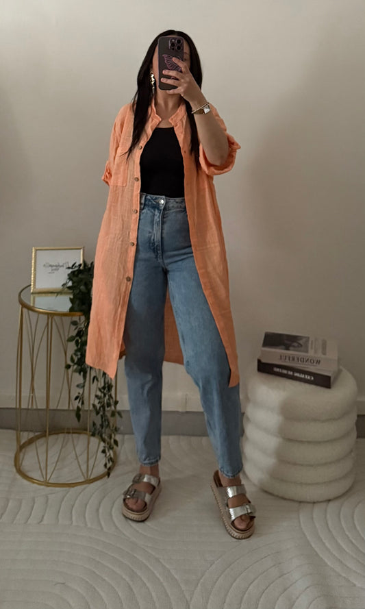 Chemise lin orange