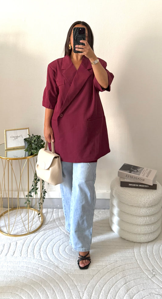 Blazer manches courtes bordeaux