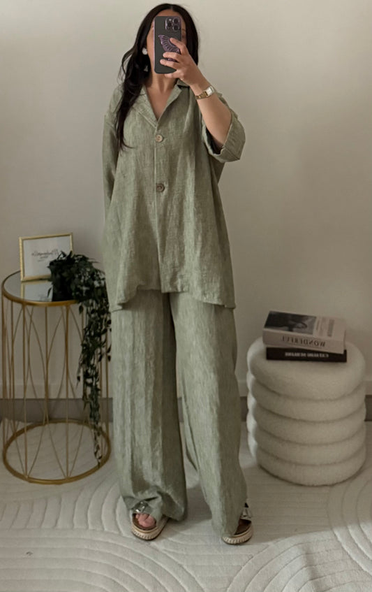 Ensemble blazer léger kaki