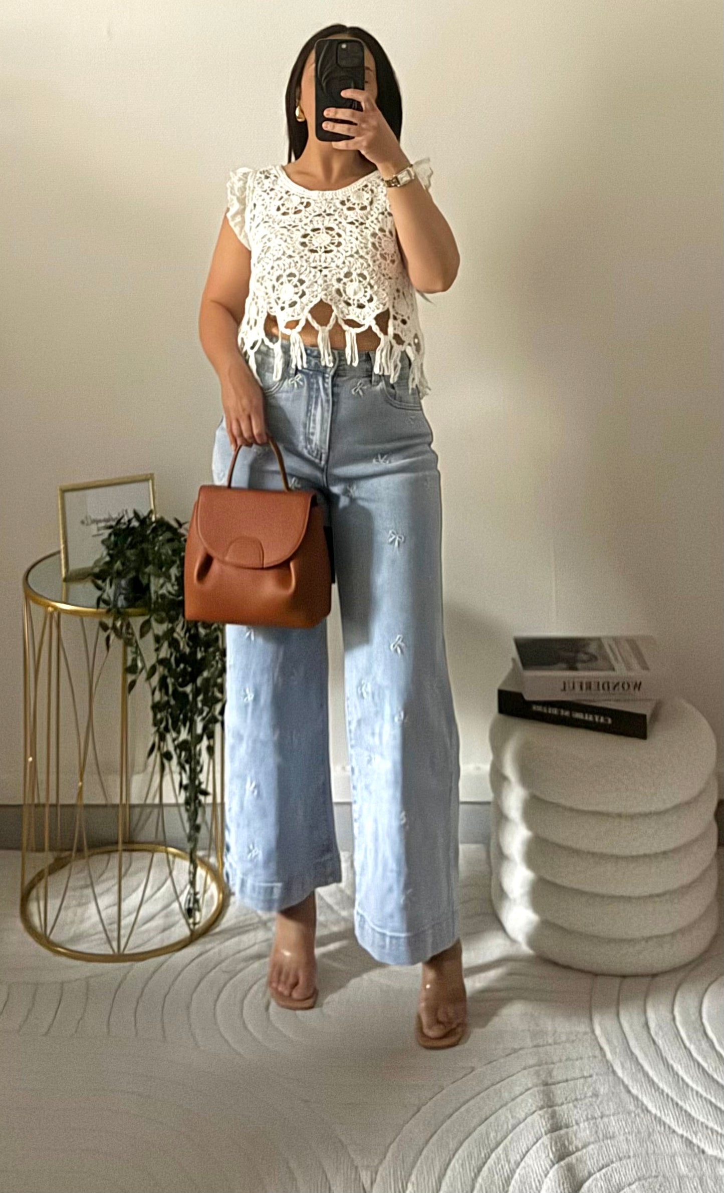 Haut en crochet blanc