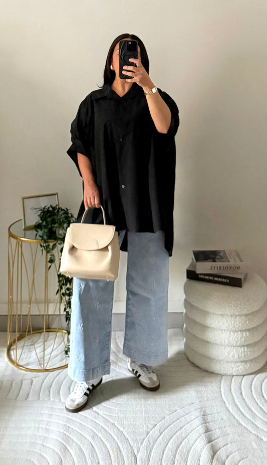Chemise oversize noir