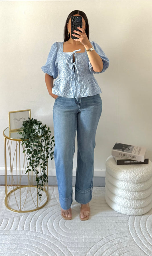 Top Maïa bleu