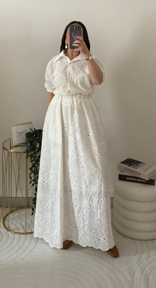 Ensemble jupe chemise blanche