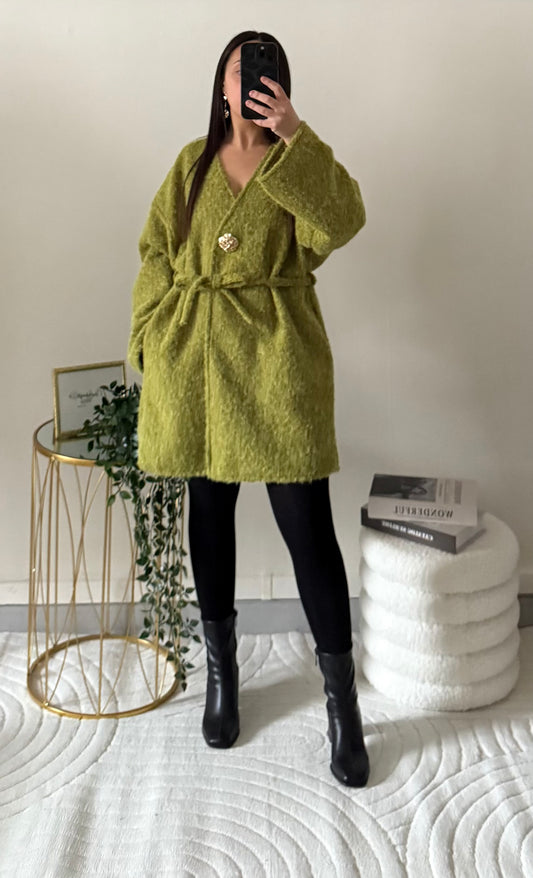 Veste gilet à bouton vert