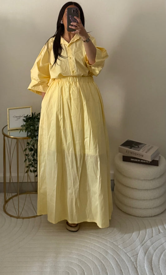 Ensemble chemise jupe jaune