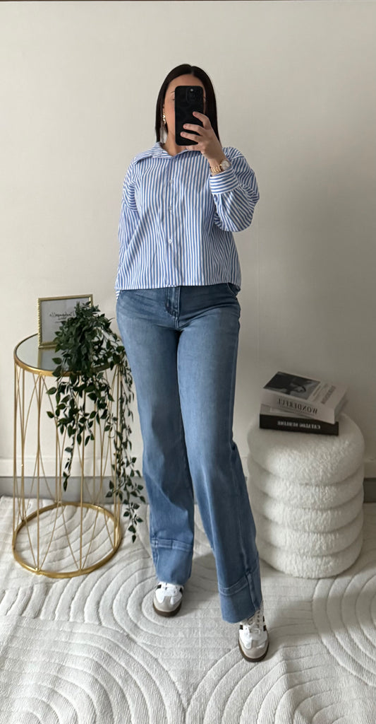 Chemise à rayure bleu