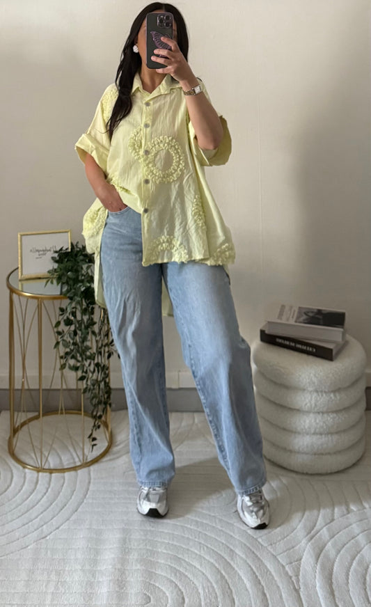 Chemise à motif jaune