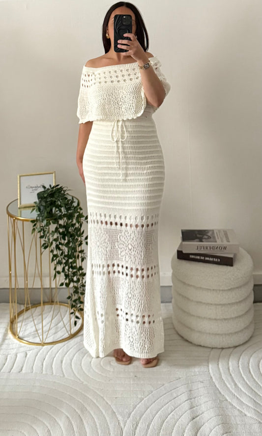 Robe en crochet blanche