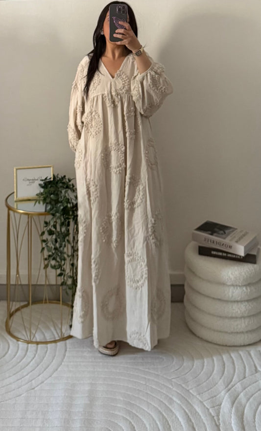Robe à motif beige
