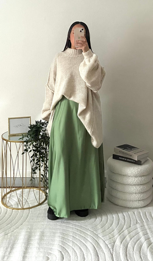Jupe longue verte clair