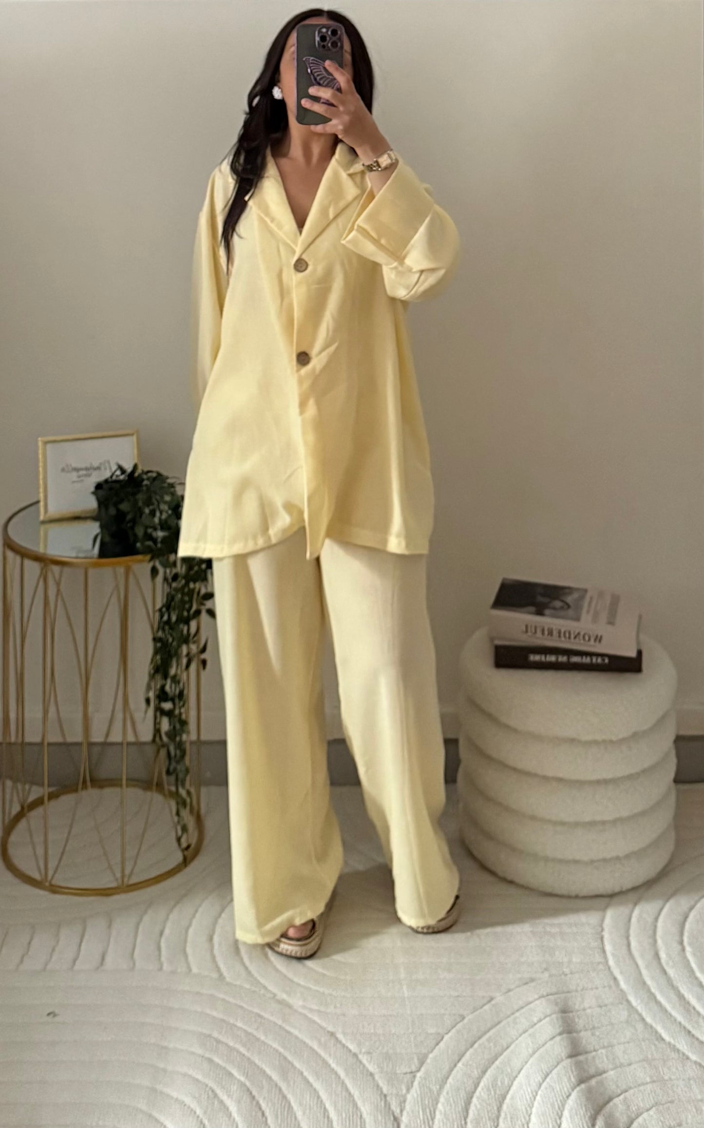 Ensemble blazer léger jaune